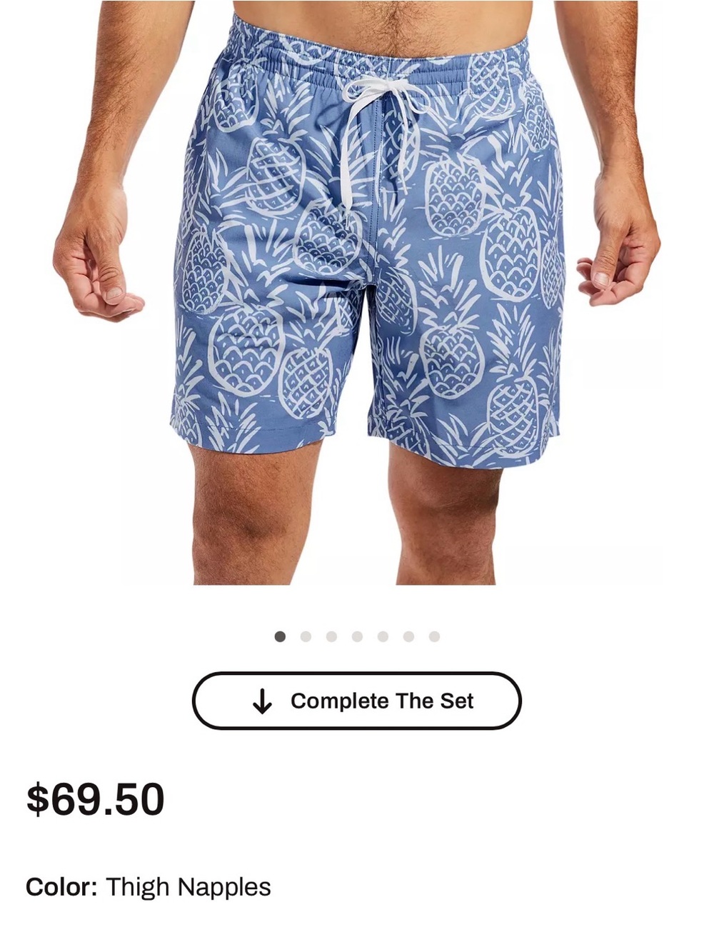 Chubbies Men's Pineapple Print Swim Trunks - Blue
